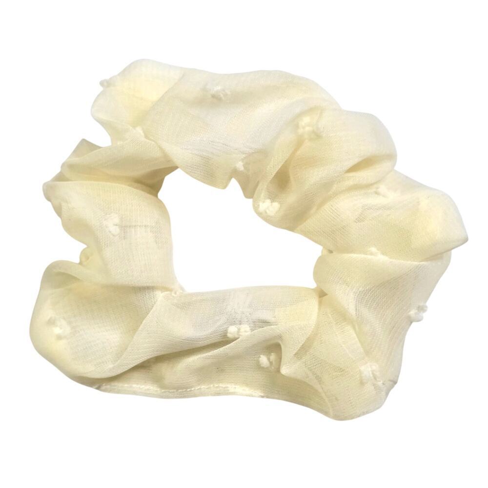 Ivory Cream Dot Accessories Scrunchie Hair Tie Hair Band Elastic‎ Stretch SB2